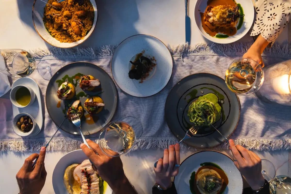 Fine dining plate at Island Restaurant